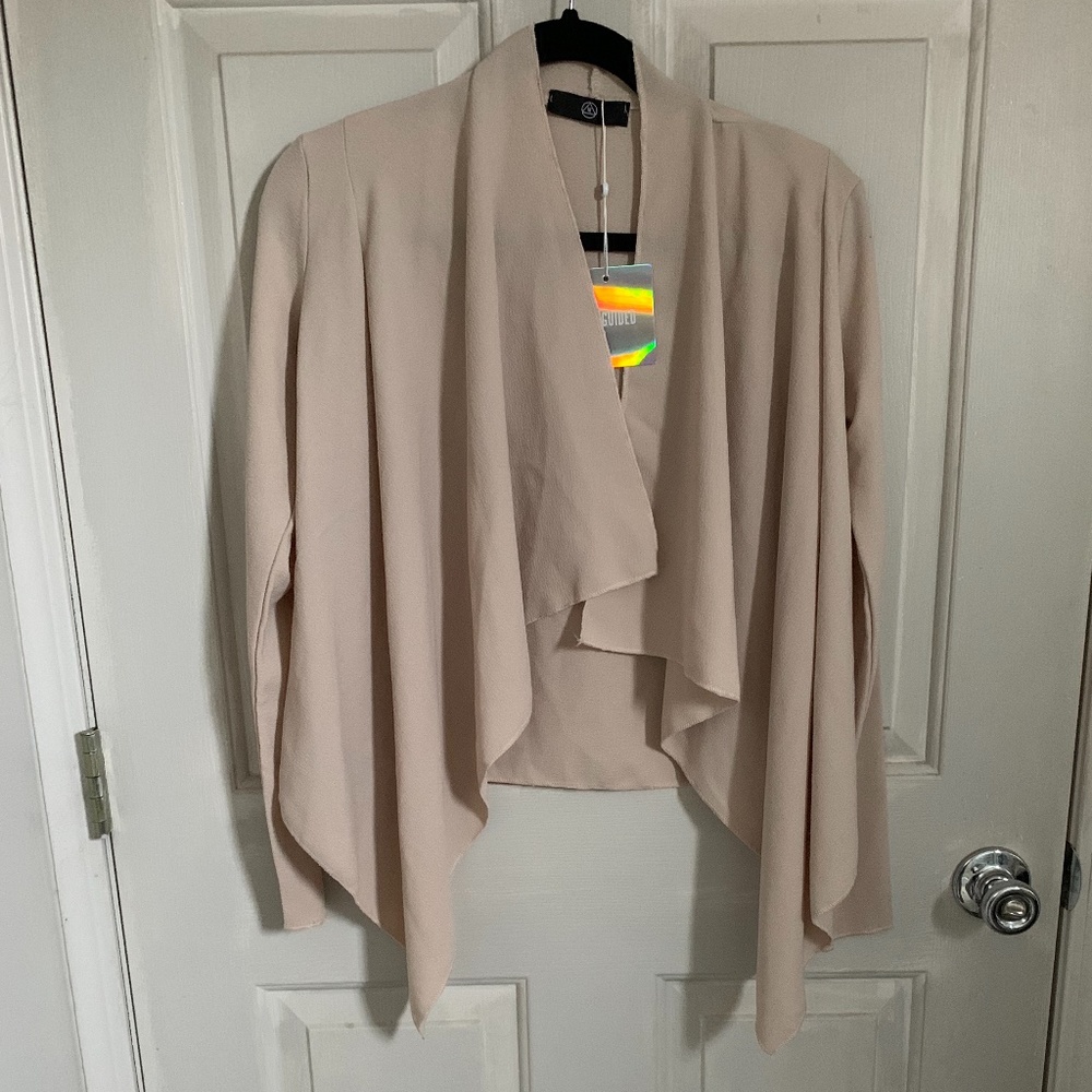 Missguided nude waterfall blazer